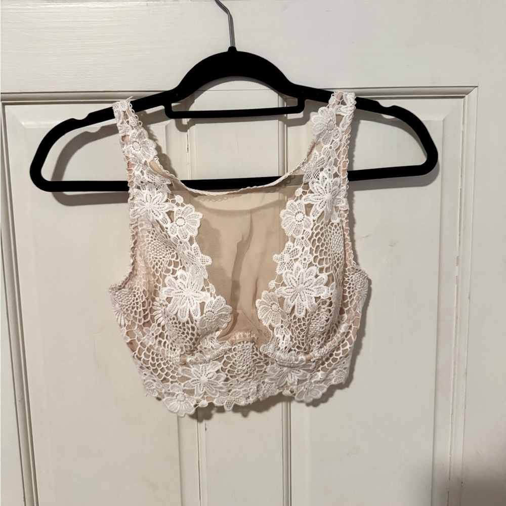 Victoria’s Secret Dream Angels lace and mesh longline bralette